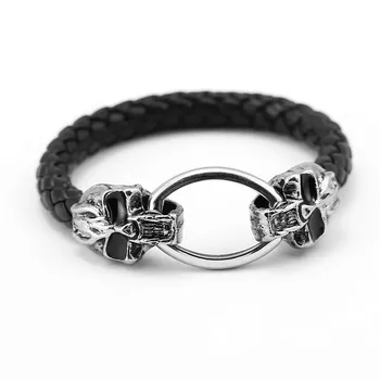 10/PCS 2016 Punk Men's Jewelry Skeleton Skull logo woven Leather Stainless Steel Bracelets For Men Best Friends Gift HF10017
10/PCS 2016 Punk Men's Jewelry Skeleton Skull logo woven Leather Stainless Steel Bracelets For Men Best Friends Gift HF10017