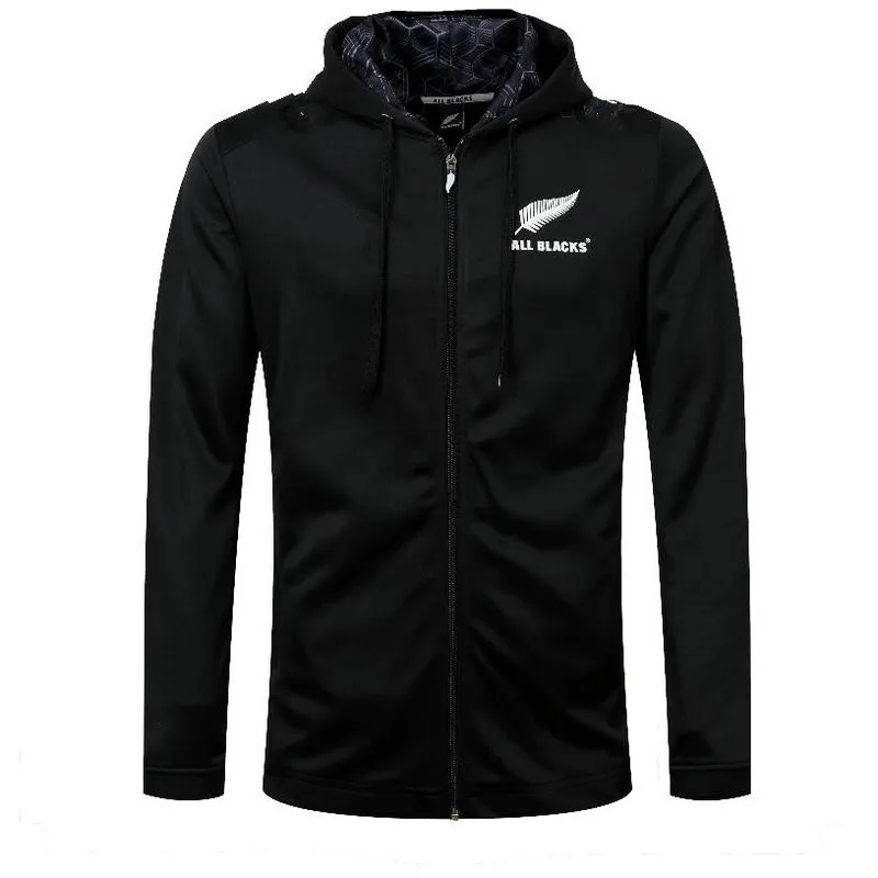Free shipping New 2019 black rugby jackets with hat top quality S-3XL rugby jerseys