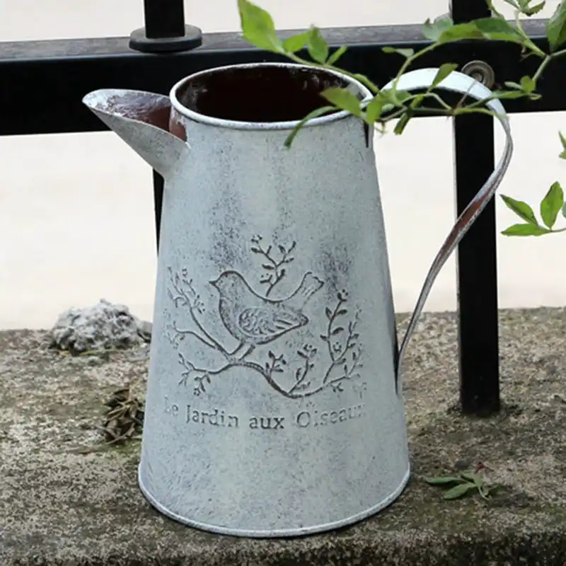 2018 Watering Cans Flowers Bucket Metal Vases Vintage Style Home