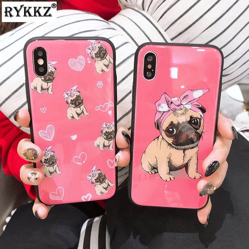 Lovely Cartoon Pink Pug Dog Tempered Glass Case for iPhone X Mirror Hard Cover Coque for iPhone 6 6S 7 8 Plus Cute Case for Girl
Lovely Cartoon Pink Pug Dog Tempered Glass Case for iPhone X Mirror Hard Cover Coque for iPhone 6 6S 7 8 Plus Cute Case for Girl