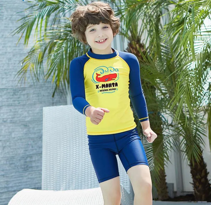 Little Boys Long Sleeve Rash Guard 2-Piece Swimsuit Set UPF 50+ Sun Protection Bathsuit Whale Printed
Little Boys Long Sleeve Rash Guard 2-Piece Swimsuit Set UPF 50+ Sun Protection Bathsuit Whale Printed
