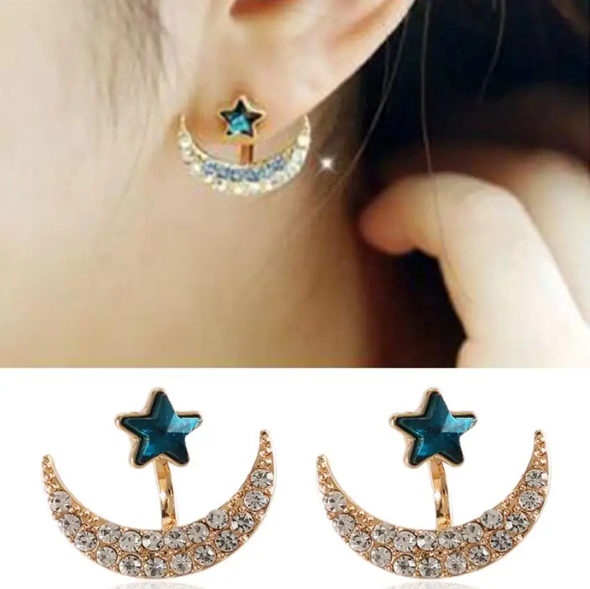 Hfarich Crystal Star Moon pearl Earring jackets Front Back Double Sided Brincos Women New Piercing Flower Earing wedding jewelry
Hfarich Crystal Star Moon pearl Earring jackets Front Back Double Sided Brincos Women New Piercing Flower Earing wedding jewelry