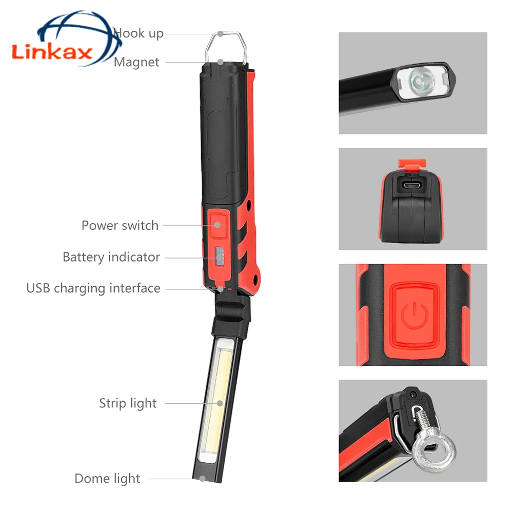 2019 New Upgrared Managetic Rechargeable LED COB Work Light for Car Repair USB Foldable Stepless dimming COB Flashlight Lamps
2019 New Upgrared Managetic Rechargeable LED COB Work Light for Car Repair USB Foldable Stepless dimming COB Flashlight Lamps