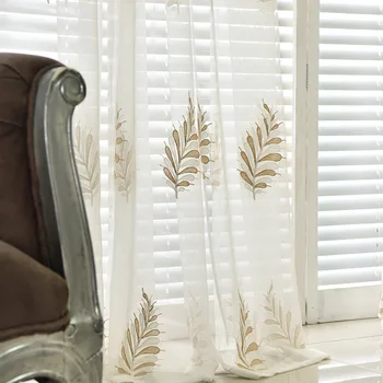 Chinese Embroidered Voile Curtains For Living Room Tulle Window Leaves Sheer Curtains For Bedroom Yarn Drapes Cotton Feel Blinds
Chinese Embroidered Voile Curtains For Living Room Tulle Window Leaves Sheer Curtains For Bedroom Yarn Drapes Cotton Feel Blinds