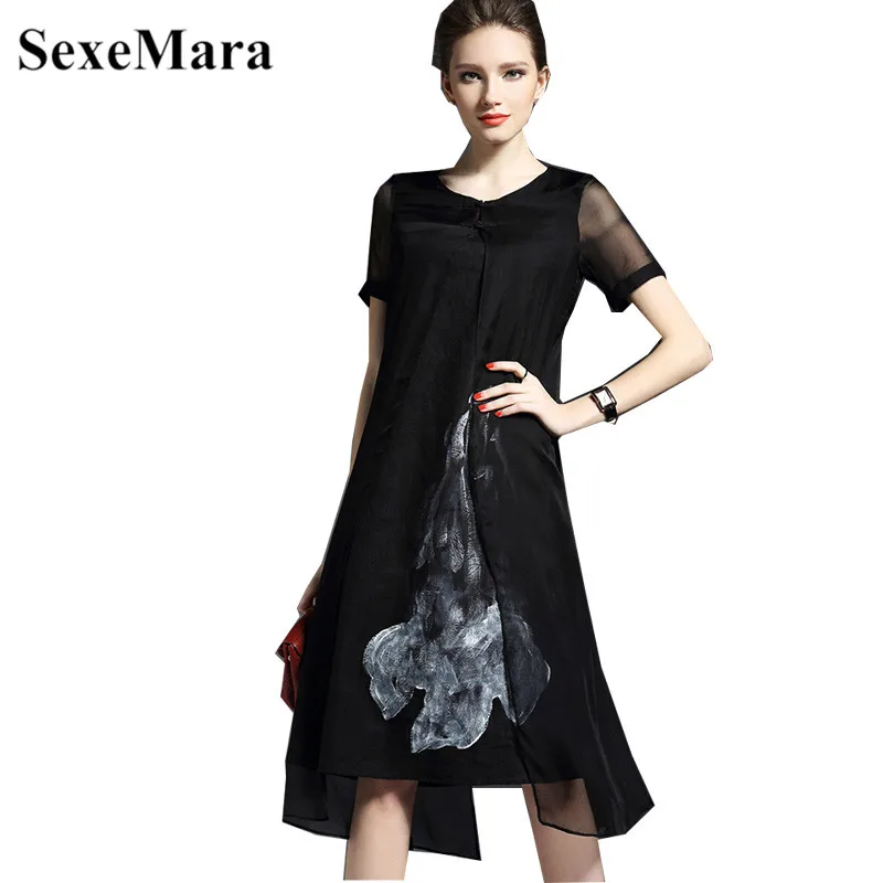 Fashion 2019 New Summer Autumn Ink Print Women Long Dress Retro Short Sleeve Cotton Linen Designs Casual Loose Dresses
Fashion 2019 New Summer Autumn Ink Print Women Long Dress Retro Short Sleeve Cotton Linen Designs Casual Loose Dresses