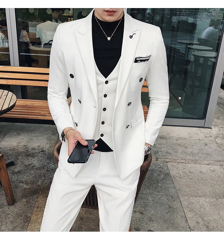 8 Colors Custom Slim Fit Suits Men Notch Lapel Business Wedding Groom Leisure Tuxedo Latest Coat Pant Designs Costume Homme 3PCS
8 Colors Custom Slim Fit Suits Men Notch Lapel Business Wedding Groom Leisure Tuxedo Latest Coat Pant Designs Costume Homme 3PCS