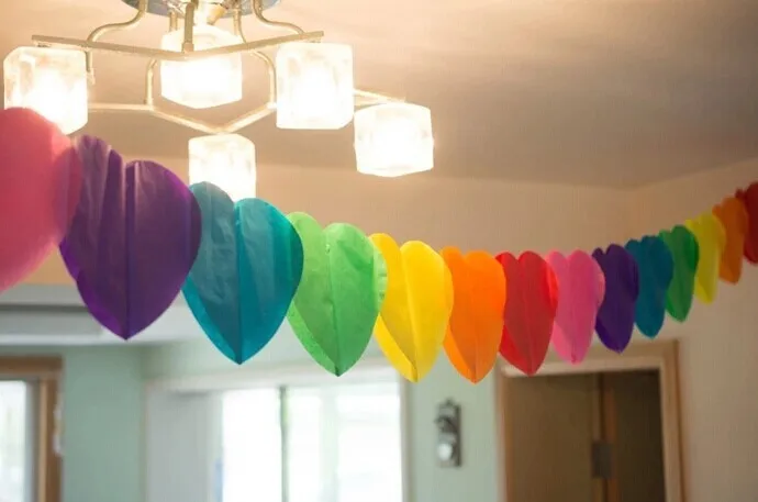 3m Long Tissue Paper Garland Rainbow Heart-Shaperd Party Garland Love Wedding Party Showers Event Romantic Decoration
3m Long Tissue Paper Garland Rainbow Heart-Shaperd Party Garland Love Wedding Party Showers Event Romantic Decoration