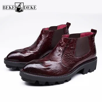 Men Slip On Ankle Shoes Genuine Leather Italian Fashion Wedding Party Booties Brand Black/Wine Red Platform Dress Boots Big Size
Men Slip On Ankle Shoes Genuine Leather Italian Fashion Wedding Party Booties Brand Black/Wine Red Platform Dress Boots Big Size