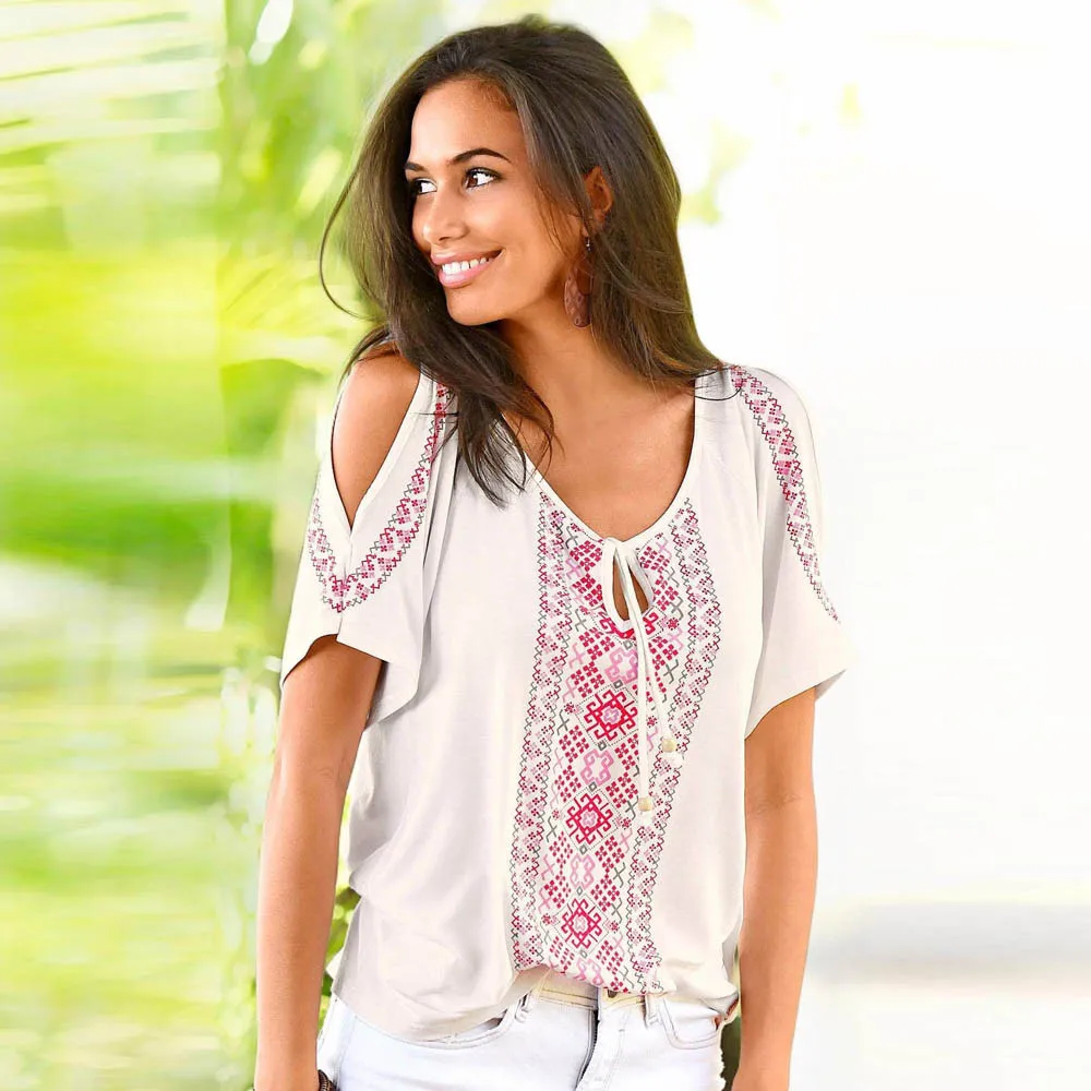 Women Shirt Casual Summer Blouse 2019 Short Sleeve Loose Tops Cold Shoulder Floral Print Shirt Plus Size Blouse 5XL#Z25
Women Shirt Casual Summer Blouse 2019 Short Sleeve Loose Tops Cold Shoulder Floral Print Shirt Plus Size Blouse 5XL#Z25