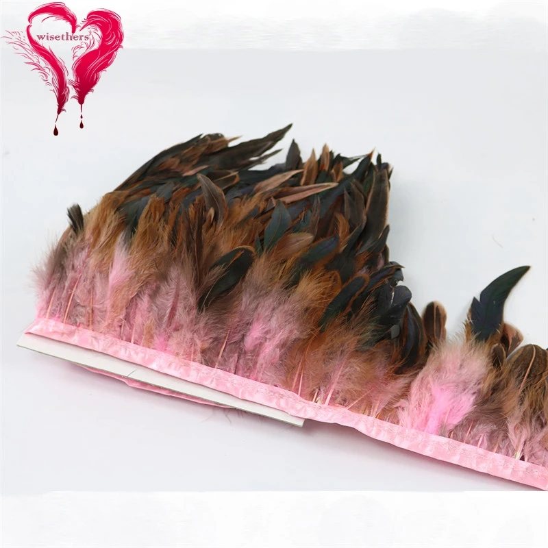 4 pink rooster feather trims 4