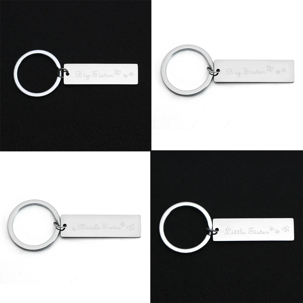 Stainless Steel Big Middle Little Sister Sis Butterfly Pendant Keyring Keychain Friendship Family Gifts Key Ring Charm Jewelry
Stainless Steel Big Middle Little Sister Sis Butterfly Pendant Keyring Keychain Friendship Family Gifts Key Ring Charm Jewelry