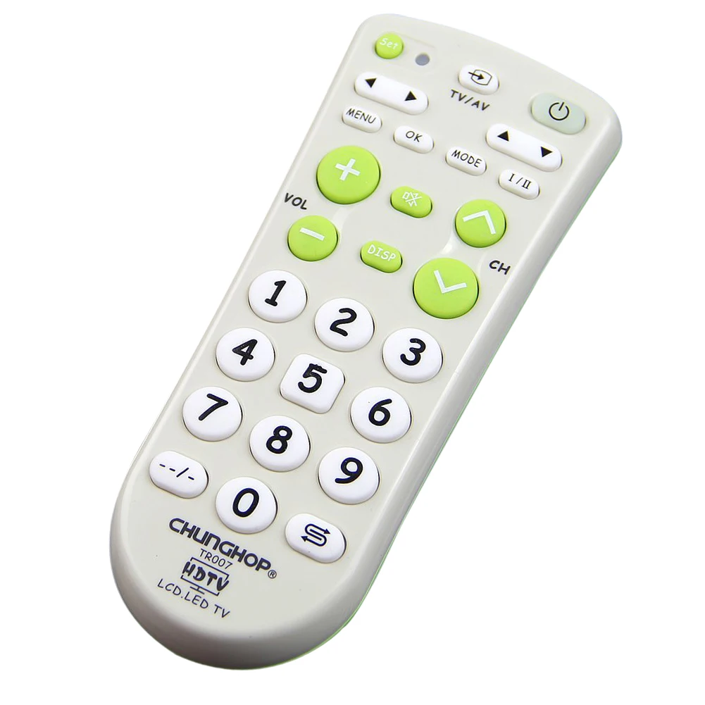 Wholesale5pcs*CHUNGHOP Large Key Universal White With Green Multifunction Short Remote Control For LCD LED HD TV Sets
Wholesale5pcs*CHUNGHOP Large Key Universal White With Green Multifunction Short Remote Control For LCD LED HD TV Sets