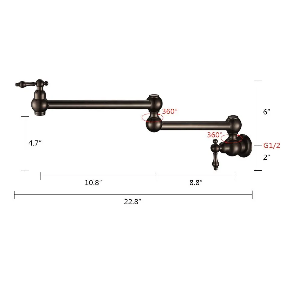 Rolay Oil Rubbed Bronze Pot Filler Kitchen Faucets (2)