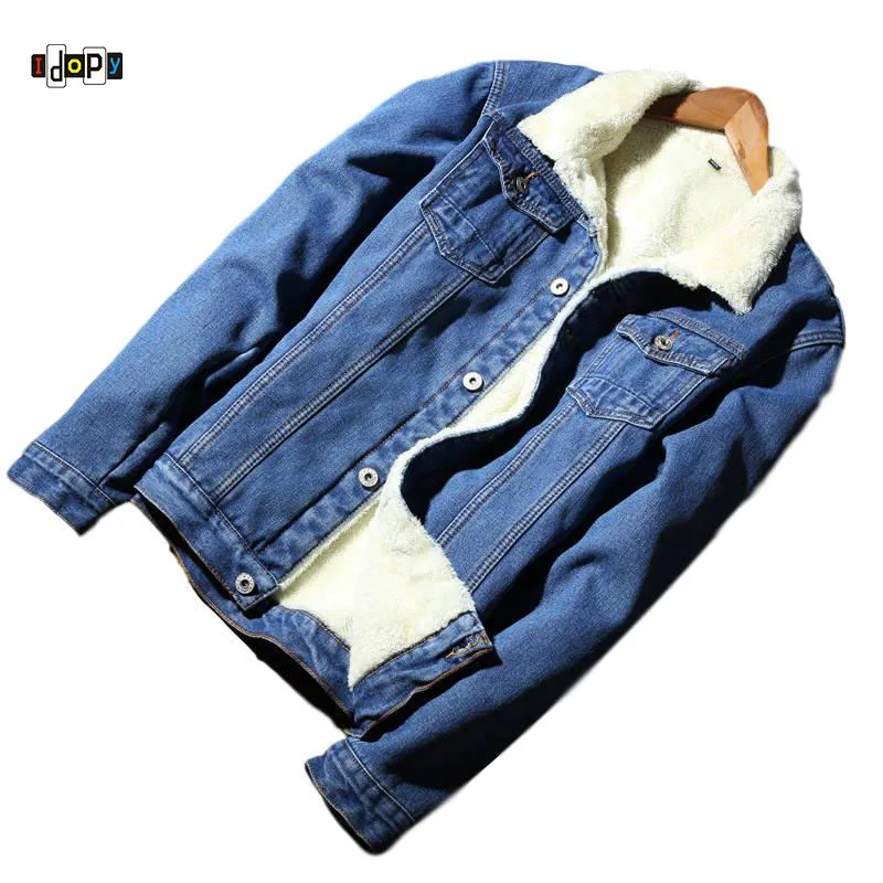 Idopy Winter Men`s Casual Denim Jacket With Fur Lined Thicken Warm Coat Fleece Jean Jacket Outerwear For Male Plus Size
Idopy Winter Men`s Casual Denim Jacket With Fur Lined Thicken Warm Coat Fleece Jean Jacket Outerwear For Male Plus Size
