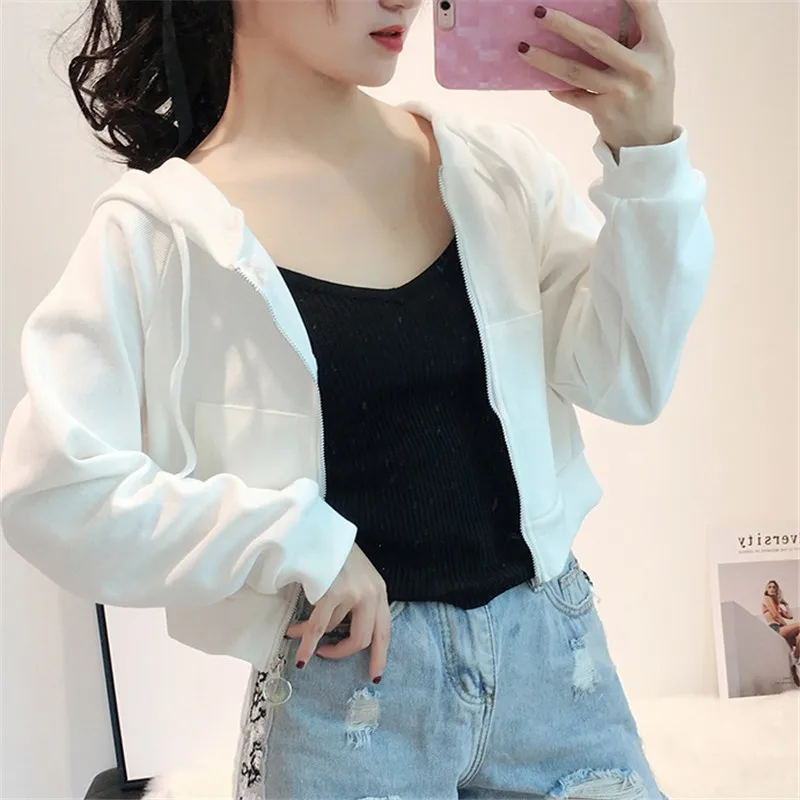 2019 Spring New Small Hooded Sweatshirts Female Long-Sleeved Student Sports Zipper Short Jacket Small Clip To Overcome Female
2019 Spring New Small Hooded Sweatshirts Female Long-Sleeved Student Sports Zipper Short Jacket Small Clip To Overcome Female