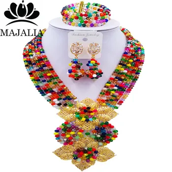 Fashion Women African Beads Necklaces Nigeria Wedding african beads jewelry Multicolors Crystal Bridal Party Jewelry Sets CX-024
Fashion Women African Beads Necklaces Nigeria Wedding african beads jewelry Multicolors Crystal Bridal Party Jewelry Sets CX-024