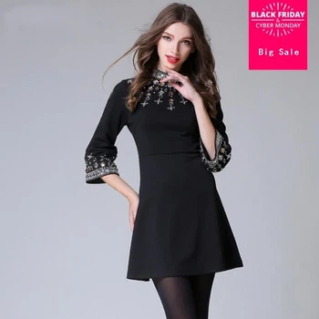 Europe station womens 2018 fashion brand Heavy Industry Beaded A-Line dress Slim Waist Dress female high waist o-neck dress L685
Europe station womens 2018 fashion brand Heavy Industry Beaded A-Line dress Slim Waist Dress female high waist o-neck dress L685