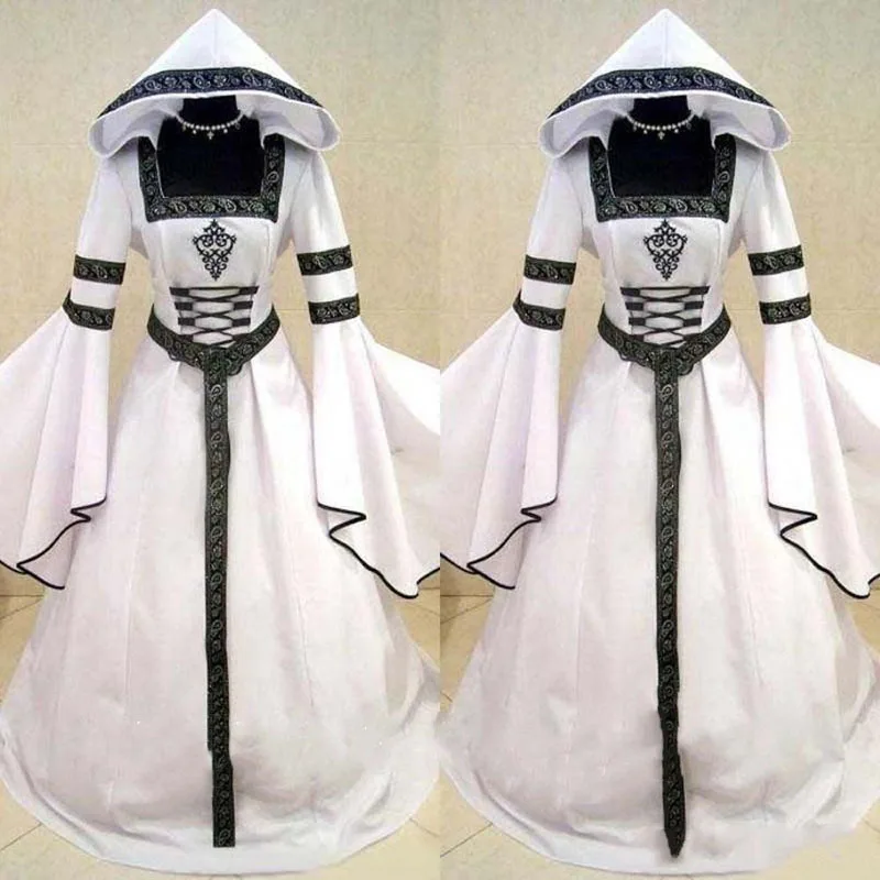 U-SWEAR 2019 Medieval Black&White Vintage A-line Wedding Dress Long Sleeve Long Bridal Gown With Hat Square Collar Lace Up
U-SWEAR 2019 Medieval Black&White Vintage A-line Wedding Dress Long Sleeve Long Bridal Gown With Hat Square Collar Lace Up