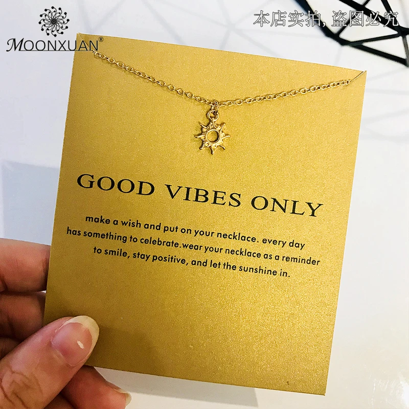 

Dogeared Sun Choker Gold Statement Necklace Jewelry Chain Women Collares Colar Kolye Collier Ketting Charms Good Vibes Only Cute