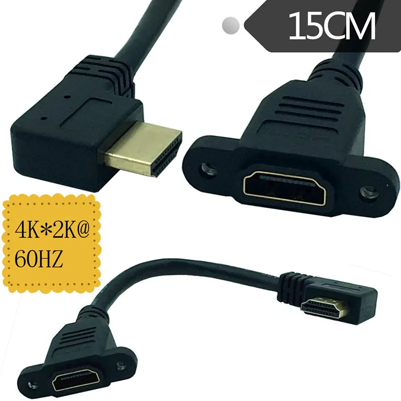 15CM HDMI 2.0 4K*2k Cable 60Hz HDMI 2.0V v2.0 Right Left Up Down angle male to female panel mount with screws HD extension cable
15CM HDMI 2.0 4K*2k Cable 60Hz HDMI 2.0V v2.0 Right Left Up Down angle male to female panel mount with screws HD extension cable