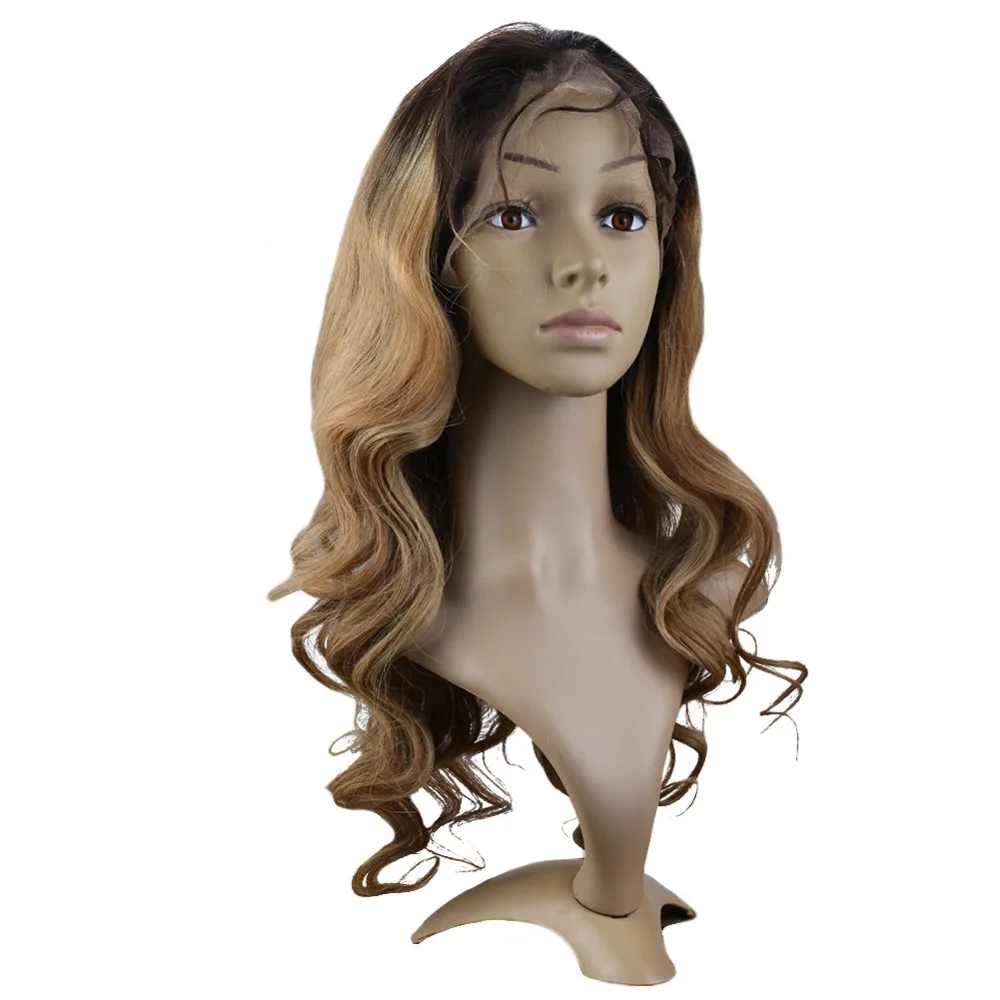 Full Shine Long Wavy 100% Brazilian Remy Human Hair Lace Front Wig with Baby Hair Color #1B Black Fading to #27 and #30 Blonde
Full Shine Long Wavy 100% Brazilian Remy Human Hair Lace Front Wig with Baby Hair Color #1B Black Fading to #27 and #30 Blonde