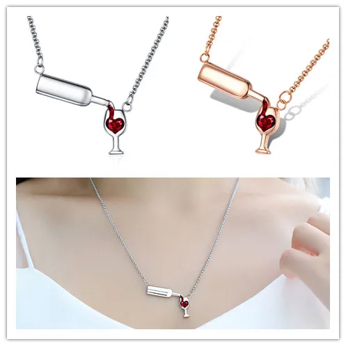 Wine Glass Design Necklace Women's Fashion Surgical Steel Cubic Zirconia Wine Necklace Unique Silver Necklace & Pendant
Wine Glass Design Necklace Women's Fashion Surgical Steel Cubic Zirconia Wine Necklace Unique Silver Necklace & Pendant