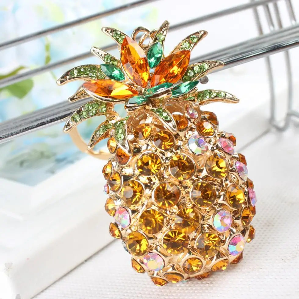 Pineapple Ananas Fruit Lovely Pendant Charm Crystal Rhinestone Purse Bag Car Keyring Key Chain Wedding Party Girl Gift
Pineapple Ananas Fruit Lovely Pendant Charm Crystal Rhinestone Purse Bag Car Keyring Key Chain Wedding Party Girl Gift