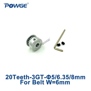 POWGE 1pcs 3GT Timing Pulley 20 Teeth Bore 5/6.35/8mm for width 6mm 3GT Open Belt Small backlash GT3 3MGT Pulley 20Teeth 20T
POWGE 1pcs 3GT Timing Pulley 20 Teeth Bore 5/6.35/8mm for width 6mm 3GT Open Belt Small backlash GT3 3MGT Pulley 20Teeth 20T