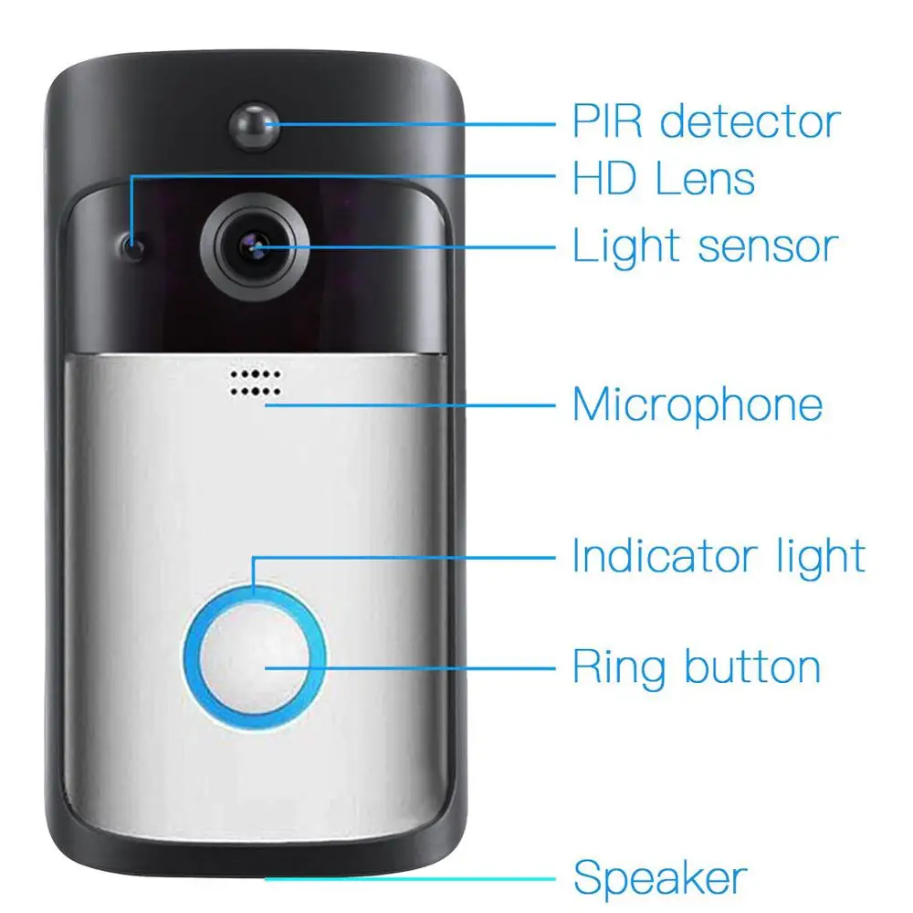 Video Doorbell ZONKO 720P WiFi 166 Degree Wide-Angle Lens Smart Doorbell Real-Time Two-Way Audio Night Vision PIR Motion Detecti
Video Doorbell ZONKO 720P WiFi 166 Degree Wide-Angle Lens Smart Doorbell Real-Time Two-Way Audio Night Vision PIR Motion Detecti