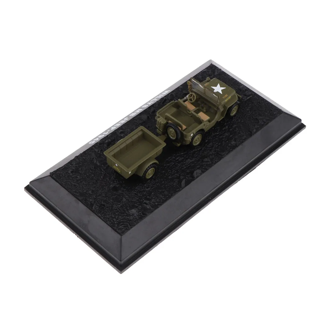 1:72 Willys MB Jeep Model-WWII US Army Vehicle Model Home Collectibles Playset Decor