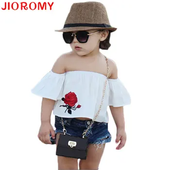 2019 INS Fashion Girls Clothing Set Rose Tops + Jeans 2 Pieces Suits Word Collar Strapless Set Kids Hole Denim Shorts JIOROMY k1
2019 INS Fashion Girls Clothing Set Rose Tops + Jeans 2 Pieces Suits Word Collar Strapless Set Kids Hole Denim Shorts JIOROMY k1