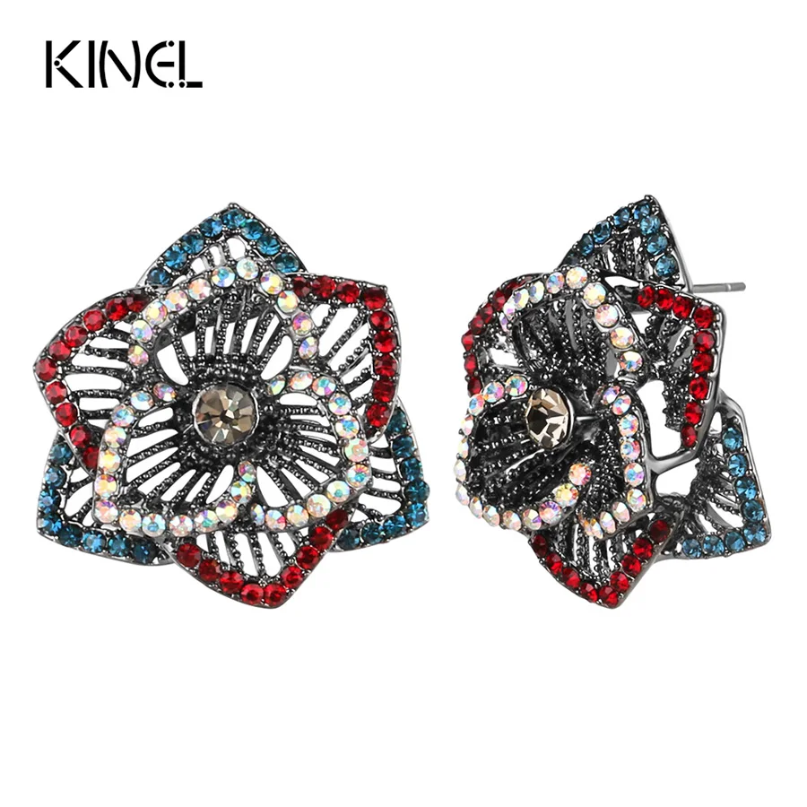 Kinel 2017 NEW Fashion Crystal Flower Big Earrings For Women Gun Black Luxury Rhinestone Vintage Jewelry Christmas Gift Earring
Kinel 2017 NEW Fashion Crystal Flower Big Earrings For Women Gun Black Luxury Rhinestone Vintage Jewelry Christmas Gift Earring