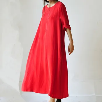 Red Women's Vintage Casual Maxi Long Dress Real Silk Ankle-Length Loose M-L 3/4 Sleeve A19
Red Women's Vintage Casual Maxi Long Dress Real Silk Ankle-Length Loose M-L 3/4 Sleeve A19