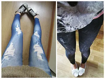korean Ripped slim pencil Leggings Hole Faux Demin Jeans legging Stretch pants perneiras One size
korean Ripped slim pencil Leggings Hole Faux Demin Jeans legging Stretch pants perneiras One size