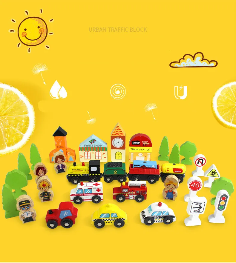 31PCS Wood Urban Track Blocks Thomas Wooden Train Track Railway Accessories Toy Car Baby Interesting -EDWONE
31PCS Wood Urban Track Blocks Thomas Wooden Train Track Railway Accessories Toy Car Baby Interesting -EDWONE