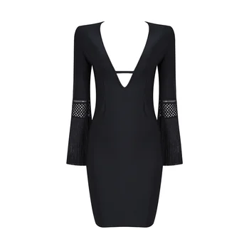 2019 New Autumn Dress V-neck Long Sleeve Black Hollow Out Tassel Bodycon Sexy Bandage Dress Vestidos
2019 New Autumn Dress V-neck Long Sleeve Black Hollow Out Tassel Bodycon Sexy Bandage Dress Vestidos