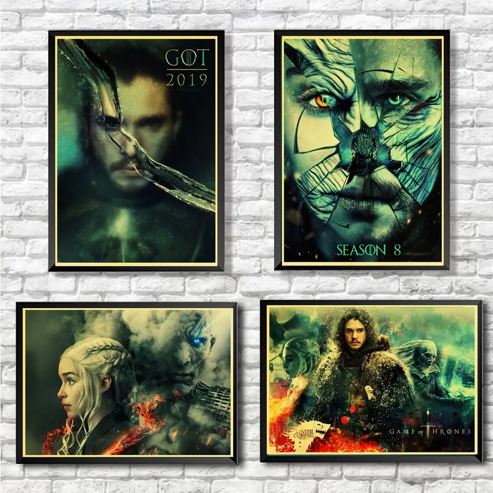 Vintage The New TV Series Game of Thrones Season 8 Poster Wall Stickers Poster Prints High Quality For Bar And Home Decor
Vintage The New TV Series Game of Thrones Season 8 Poster Wall Stickers Poster Prints High Quality For Bar And Home Decor