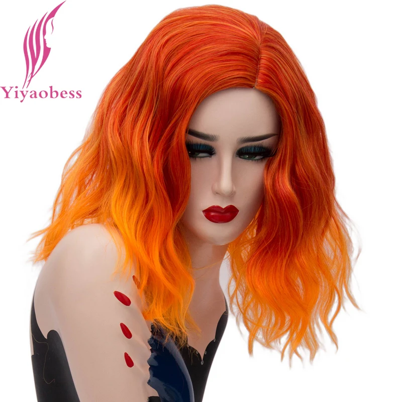 Yiyaobess 16inch Short Orange Ombre Wig Synthetic Wavy Hair Colorful Rainbow Cosplay Wigs For Women High Temperature Fiber
Yiyaobess 16inch Short Orange Ombre Wig Synthetic Wavy Hair Colorful Rainbow Cosplay Wigs For Women High Temperature Fiber