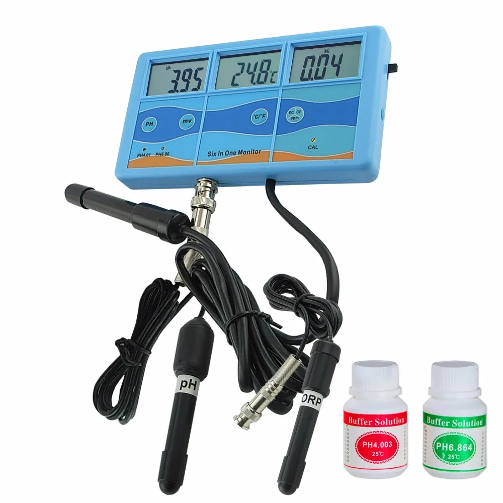 Multi-function 7-in-1 ORP (mV), PH, CF, EC, TDS (ppm), degree F, degree C Meter Tester Thermometer Rechargeable Battery
Multi-function 7-in-1 ORP (mV), PH, CF, EC, TDS (ppm), degree F, degree C Meter Tester Thermometer Rechargeable Battery