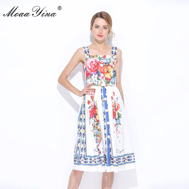 MoaaYina Designer Runway Dress Summer Women Sling Spaghetti strap Vase Floral-Print Button Casual Holiday Elegant Beach Dress 
MoaaYina Designer Runway Dress Summer Women Sling Spaghetti strap Vase Floral-Print Button Casual Holiday Elegant Beach Dress