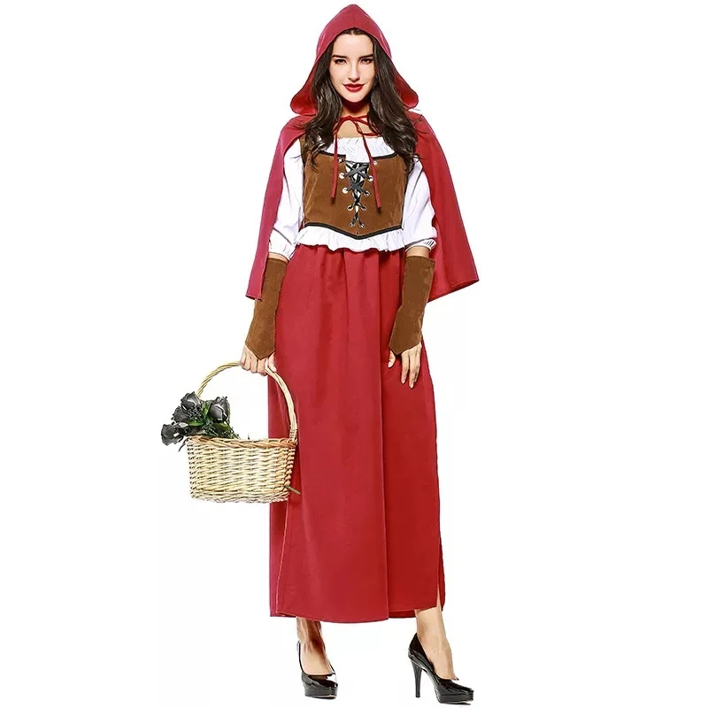 Vintage Women Halloween Little Red Riding Hood Peasant Costume Female Medieval Renaissance Outfit Steampunk Set For Ladies XXL
Vintage Women Halloween Little Red Riding Hood Peasant Costume Female Medieval Renaissance Outfit Steampunk Set For Ladies XXL