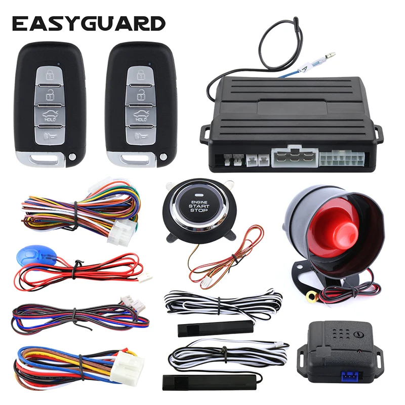 Quality PKE car alarm system with keyless entry remote engine start stop push engine start stop shock warning universal version
Quality PKE car alarm system with keyless entry remote engine start stop push engine start stop shock warning universal version