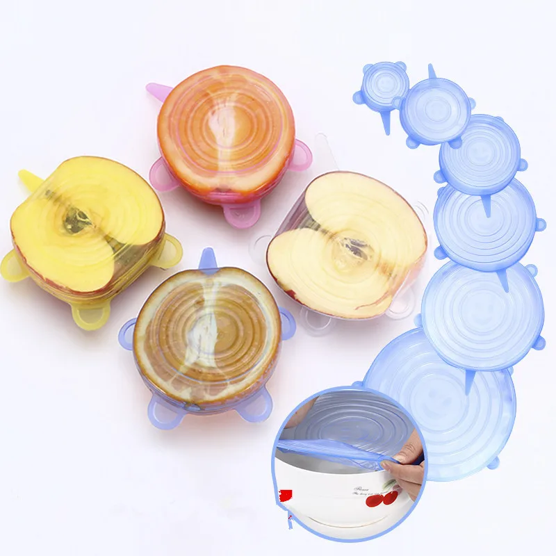6 Pcs/ Set Universal Food Silicone Cover Reusable Silicone Stretch Lids Caps For Cookware Pot Cover Kitchen Accessories
6 Pcs/ Set Universal Food Silicone Cover Reusable Silicone Stretch Lids Caps For Cookware Pot Cover Kitchen Accessories