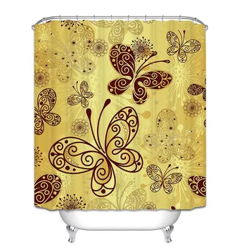 3D Shower Curtain Gold Butterfly Pattern Elefant Bathroom Drape Curtains Waterproof Polyester Bath Curtain with Hooks Home Decor
3D Shower Curtain Gold Butterfly Pattern Elefant Bathroom Drape Curtains Waterproof Polyester Bath Curtain with Hooks Home Decor