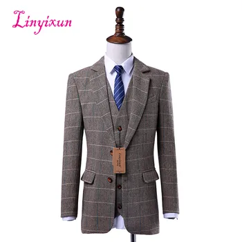Linyixun Wool Brown Tweed Custom Made Men suit Blazers Retro tailor made slim fit Skinny formal wedding suits for men 3 Pieces
Linyixun Wool Brown Tweed Custom Made Men suit Blazers Retro tailor made slim fit Skinny formal wedding suits for men 3 Pieces