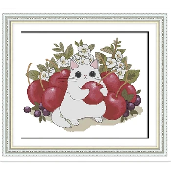 Cat and Apple Home Decor 11CT 14CT Printed On Canvas Painting Chinese Counted Cross Stitch Pattern Embroidery Cross Set DIY Set
Cat and Apple Home Decor 11CT 14CT Printed On Canvas Painting Chinese Counted Cross Stitch Pattern Embroidery Cross Set DIY Set