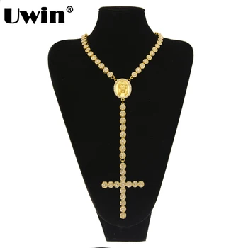 Uwin Luxury Long Necklace Gold Color Full Iced Out Rhinestones Jesus Face With Big Cross Pendant Necklace Religion Punk Jewelry
Uwin Luxury Long Necklace Gold Color Full Iced Out Rhinestones Jesus Face With Big Cross Pendant Necklace Religion Punk Jewelry