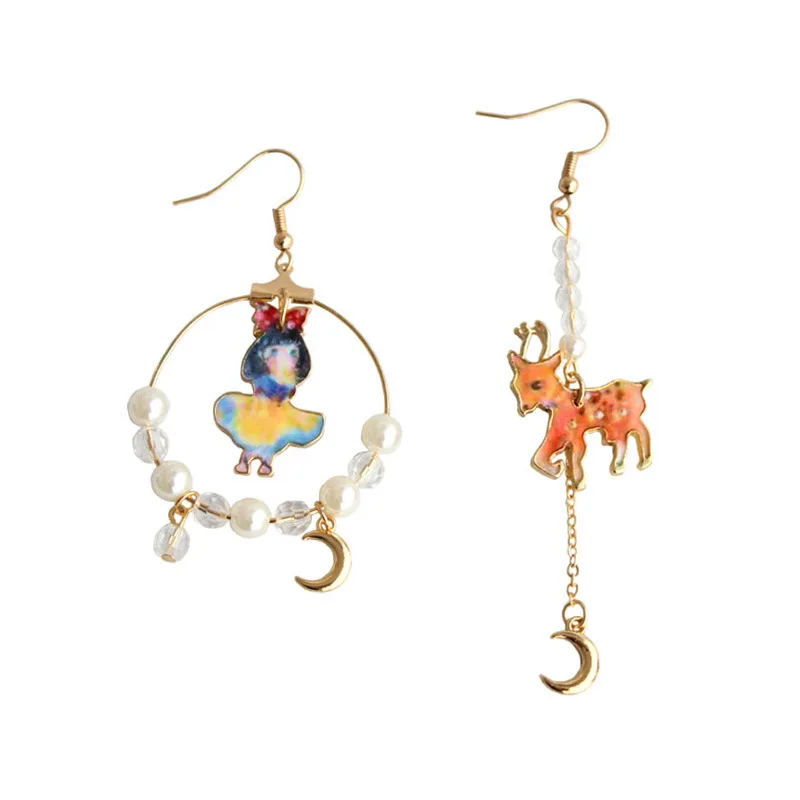 Asymmetrical Sweety Hollow Out Circle Moon Imitation Pearls Elk Reindeer Earrings Princess Snow White Earrings For Women Girls
Asymmetrical Sweety Hollow Out Circle Moon Imitation Pearls Elk Reindeer Earrings Princess Snow White Earrings For Women Girls