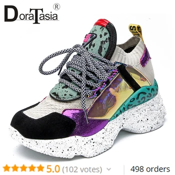 DoraTasia New 35-42 Genuine Leather Suede Sneakers Women 2019 Autumn Horsehair Platform Dad Shoes Casual Flat Women Shoes Woman
DoraTasia New 35-42 Genuine Leather Suede Sneakers Women 2019 Autumn Horsehair Platform Dad Shoes Casual Flat Women Shoes Woman