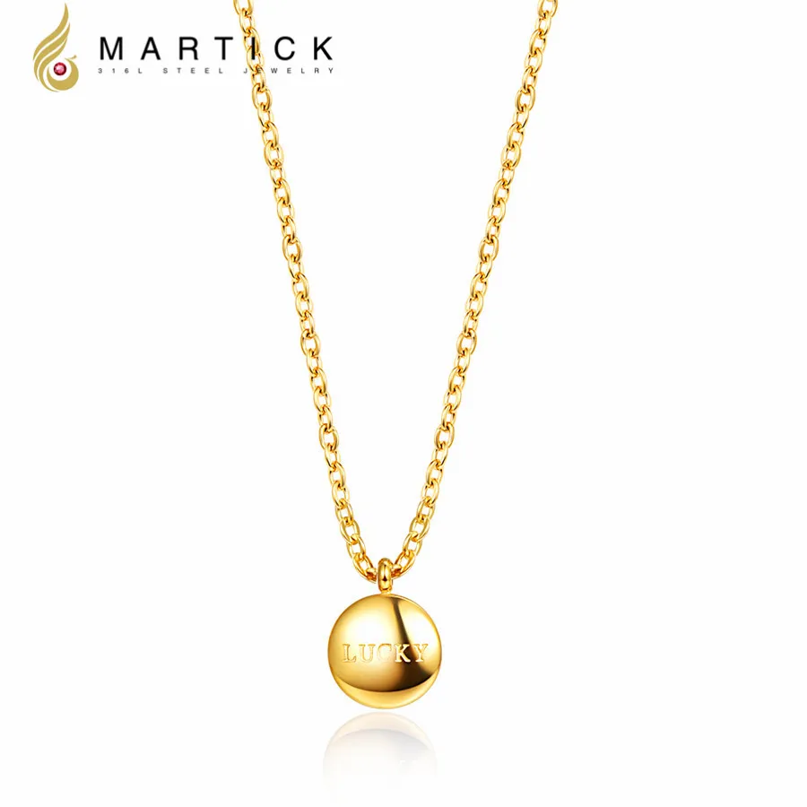 Martick 316L Stainless Steel Small Round Beans Shape Pendant Lucky Letter Link Chain Necklace Fashion Jewelry For Women P4
Martick 316L Stainless Steel Small Round Beans Shape Pendant Lucky Letter Link Chain Necklace Fashion Jewelry For Women P4